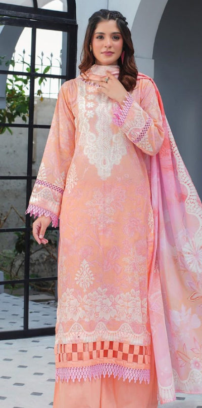 LALA by Madham Unstitched Lawn 3PC | Wholesale Suits
