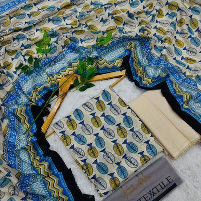 Al-Hafiz Textile Karachi Printed Lawn 3PC – Unstitched Wholesale Suits
